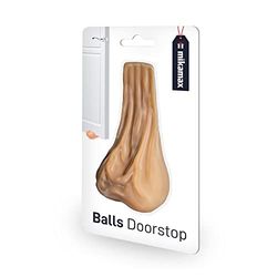 MikaMax Balls Doorstop – Saco para puerta – Silicona – Color nude – 13 x 4,5 x 7 cm – Funny Door Holder – Tope decorativo para puerta