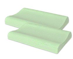 Marcapiuma – Par naturliga Memory Bio Green kuddar med officiella dubbla vågor örter, Memory Bio kuddar, 100% bomull foder, CE medicinsk anordning, detraction