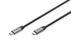 DIGITUS Cable de conexión USB-C - USB 3.0 Gen1 - Tipo-C a Tipo-C - 5 Gbps - 60W Power Delivery - Thunderbolt 3-4k/60Hz - 0,5m - negro