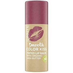 Sante Naturkosmetik Naturkosmetik Smooth Color Kiss 02 Soft Red, tonat läppbalsam i rött, med ekologiskt sheasmör, återfuktar, delikat fruktig doft, 8,5 g