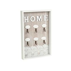 Romimex Sleutelhouder, wit, naturel, MDF, 20 x 30 x 3 cm
