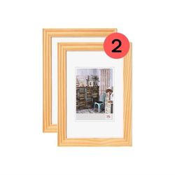 walther design HI824H3 Grado Picture Frame, Natural, 18 x 24 cm, Pack of 2, Wooden Frame