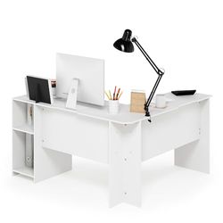 Furinno Indo L-vormige Desk wit