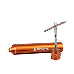 Granite Suture Tire Plug Kit, Kit Compatto per la Riparazione di Pneumatici Tubeless Forati, con 2 Misure di Tasselli per Riparare Forature (Arancione)