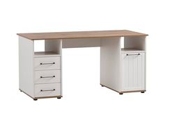 Schildmeyer Jelda Escritorio, Madera, Blanco Mate, decoración rústica, 150,0 x 70,0 x 74,0 cm (Ancho x Profundidad x Alto)