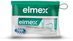 elmex Sensitive Kit Dentifrice Voyage pour Dents Sensibles, Brosse à Dents Souple, Dentifrice Gencives Sensibles 12ml, Compact et Pratique