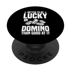 Jugador de dominó Juego de azulejos Entusiasta Sea Lucky Dominoe Player PopSockets PopGrip Adhesivo