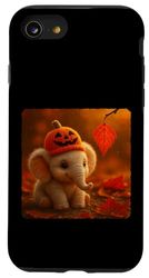 Elephant Halloween Pumpkin Hat Cute Jack O’Lantern Case for iPhone SE (2020) / 7/8