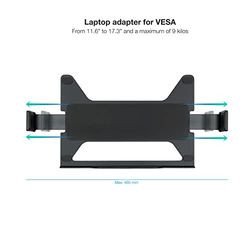 Blendend Soporte Adaptador de portáil VESA Compatible, Ideal para Montar tu Laptop en Brazos o Paredes VESA. Permite Ajuste Flexible y una posición ergonómica óptima.