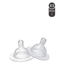 Twistshake Tétines Anti-Coliques pour Bébé - Lot de 2 – Taille XS - 0 Mois+ – Tétines pour Biberons avec Structure Semblable à Celle d'un Sein – Tétine pour Bébé en Silicone Souple – Sans BPA