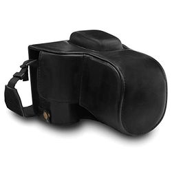Megagear Mg1535 Nikon D3500 Ever Ready Custodia In Finta Pelle Per Fotocamera Con Tracolla Nero