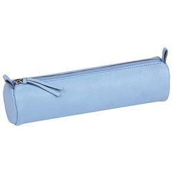 Clairefontaine 410159C pennenetui rond, van lamsleer, Ø5,5 x 22 cm, 1 stuk, blauw