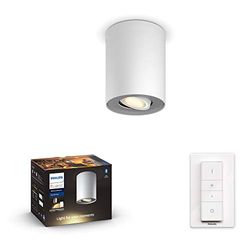 Philips Hue – Lámpara inteligente, Hue Pillar, Foco LED Inteligente, Luz Blanca de Cálida a Frí"a, Compatible con Alexa y Google Home, Color Blanco