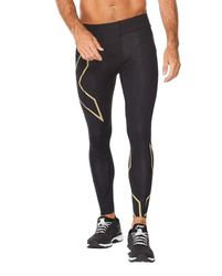 2XU Homme Ma5305b - Mcs Run Compression (With Back Storage) Cuisses, Noir/Doré Réfléchissant, L EU