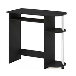 Furinno Simplistique Bureau d'ordinateur, Bois d'ingénierie, Americano/Acier Inoxydable, 80(W) x 73(H) x 40(D) cm