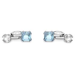 Swarovski Accessoire pour écouteur en cristal, compatible avec les AirPods® (2ème génération) Millenia, Bleue, Ton argenté