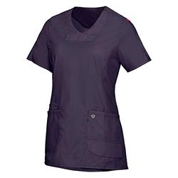 BP 1762-241-0890-Ln Super Light Fabric Wrap Over Casack for Women, 49% Cotton/48% Polyester/3% Elastolefin, Aubergine, Ln Size