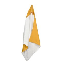 Bebé Suave, Capa de baño de Gasa de algodón + Esponja, 75 x 75 cm, Mostaza