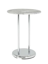 HAKU Möbel Mesa lateral aparência betão, crómio, MDF, metal - Dim. : A 55 cm x diâmetro 40 cm, estilo: Moderno