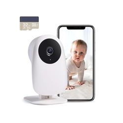 [Esclusiva Amazon] Nooie Baby Monitor con Micro SD Card, Visione Notturna 1080P Rilevazione di Movimento e Suono 2.4G WiFi, per Baby Nanny Anziani e Monitoraggio Animali Domestici, Funziona con Alexa