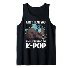 No puedo escucharte, estoy escuchando mercancía de K-pop de K-pop de Kpop Panther Camiseta sin Mangas