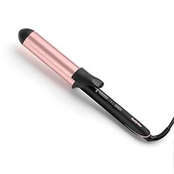 BaByliss Rizador de pelo 38mm C453E Tenacilla de cerámica con cuarzo, con Pinza, 6 Temperaturas 160°C a 210°C, Rizos Duraderos, Punta de agarre frío, Cable giratorio