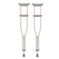 Medline Lightweight Aluminum Red Dot Guardian Crutches, for Patients 4’6”–5’2” Tall, Walking Aid for Kids, Adults & Seniors, 300 lbs. Weight Capacity
