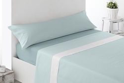 Miracle Home. Brias Bed Sheet Set, 3-Piece Set, Fitted Sheet, Flat Sheet and Pillowcase, Anti-Peeling, 50% Cotton, 50% Brushed Microfibre, Green, 90 x 200 cm, 90 cm Bed