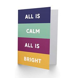 Wee Blue Coo Calm and Bright Christmas Greetings Card