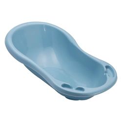 Bañera Ergonómica con Tapón, de 0 a 12 Meses, 84 cm, azul nórdico