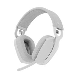 Logitech Zone Vibe 100 Casque d'écoute léger sans fil avec Micro anti-bruit de fond, Écouteurs Bluetooth multipoint avancés, Fonctionne avec Teams, Google Meet, Zoom, Mac/PC - Blanc