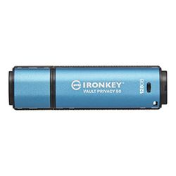 Kingston IronKey Vault Privacy 50 Unidad USB con certificación FIPS 197 y cifrado XTS-AES de 256 bits para la protección de datos - IKVP50/128GB