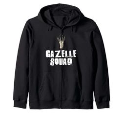 GAZELLE Squad - Maglietta a maniche corte, motivo: Gazelle Felpa con Cappuccio