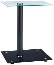 HAKU Möbel Mesa lateral preta, metal, vidro de segurança - Dim. : AN 40 cm x L 52 cm x P 40 cm, estilo: Moderno