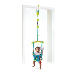Bright Starts, Saltador de porta e balanço interior Bounce 'n Spring Deluxe com 4 brinquedos de atividade, alça ajustável, assento lavável, a partir de 6 meses