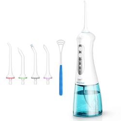 Idropulsore Dentale Portatile 300ml Professionale con 4 Ugelli di Ricambio, 3 Modalità IPX7 Impermeabile Irrigatore Orale Portatile morpilot Idropulsore Vaggio USB Ricaricabil per Igiene Dentale