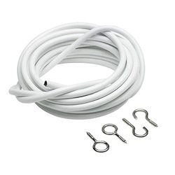 Merriway BH03844 Plastic Coated Curtain Wire with 2 Each Hooks and Eyes, 270 cm (108 inch)