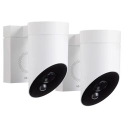 Somfy 1875340 - Outdoor Camera Antracite, Set di 2 X Telecamera di sorveglianza esterna Wi-Fi con rilevamento intelligente, 1080p Full HD, sirena da 110 dB possibile collegare alla lampada esistente