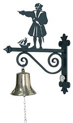 Imex El Zorro El Zorro 11857-Soporte con Campana cristóbal colón, 370 mm, Laton, Negro, 37x12x35 cm