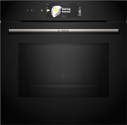 Bosch HMG778NB1 Serie 8 Smarter Forno da incasso con funzione microonde, 60 x 60 cm, 800 W, anello di comando digitale, display TFT touch Pro, aria calda delicata, funzione di spinta a microonde,