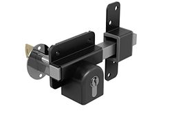 Gatemate 1490086 Double P11 Euro Long Throw Lock, Zwart/Roestvrij Staal, 50 mm