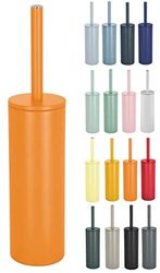 Spirella, Brosse WC avec Support Acier, Modèle Akira, tête Interchangeable et d'un Pot en Acier Solide, avec Récipient hygiénique, Brosse Toilette fermée, à Poser, Orange, 40 x 9.5 x 9.5 cm