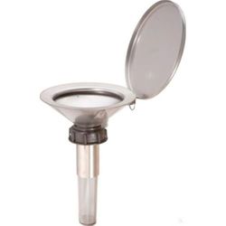 Rötzmeier Embudo de seguridad plano con tapa de plástico, DIN 51, tapa de cierre, protección contra sobrellenado y antillama, 70 mm de altura, 190 mm de diámetro