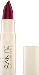 SANTE Naturkosmetik Moisture Lipstick 07 Mulberry, Nourishing Lipstick with Hyaluron, Plump Effect and Sepilift, Lip Care for Smooth Lips in Dark Luminous Red Colour, 4.5 g