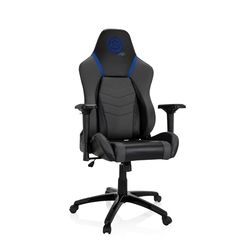 hjh OFFICE 729428 Fauteuil Gamer avec Coussin GAMEBREAKER POLARYS I Simili-Cuir, Chaise de Bureau, Dossier inclinable, Siège Gaming, Gris/Bleu