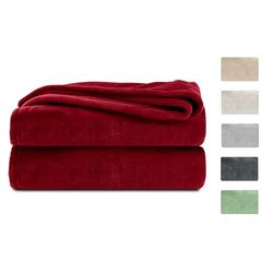 Komfortec Knuffeldeken, wollig, Oeko-Tex-gecertificeerd, 260 g/m², wollige fleecedeken, bankovertrek en bankdeken, 150 x 200 cm, bordeaux