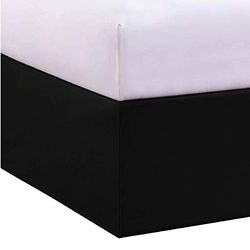 Bed Maker's Never Lift Your Mattress Wrap Around - saia de cama, estilo clássico, tecido resistente a rugas de baixa manutenção, comprimento tradicional de queda de 14 polegadas, Queen, cor preta