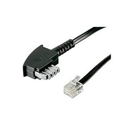Goobay 50951 Câble de Connexion TAE-N, International Pin Out, 4 Pôles, Noir, 3m Longueur