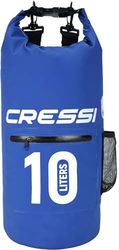 Cressi Premium Saco seco impermeável multifuncional com bolso Zip e porta-garrafas, unissexo para adulto, azul escuro, 10 L