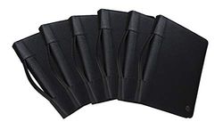 Case-It Executive Zippered Padfolio with Removable 3-Ring Binder and Letter Size Writing Pad, Black (6 Pack)